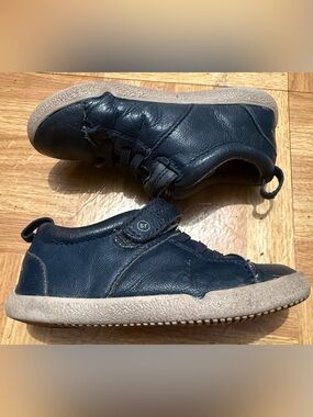 Stride Rite Craig Boys Navy Blue Leather Memory Foam Sneakers Size 7M Toddler